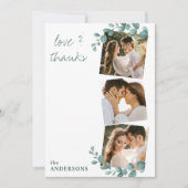 ラヴ感謝していユーカリプタス緑結婚3 サンキューカード (正面)
