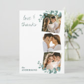 ラヴ感謝していユーカリプタス緑結婚3 サンキューカード (スタンド正面)