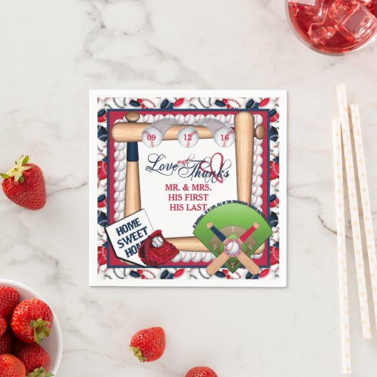 ラヴ感謝していーー結婚のカスタム スタンダードカクテルナプキン (インサイチュ)