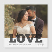 ラヴ感謝してい結婚の写真サンキューカード (正面)