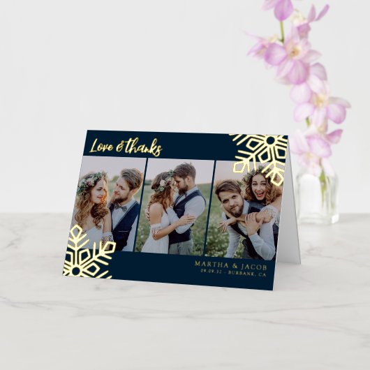 ラヴ感謝してい結婚の写真スノーフレーク実在 箔シーズンカード (蘭)