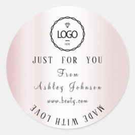 ラヴ感謝してい赤面ピンクで作ったロゴ ラウンドシール