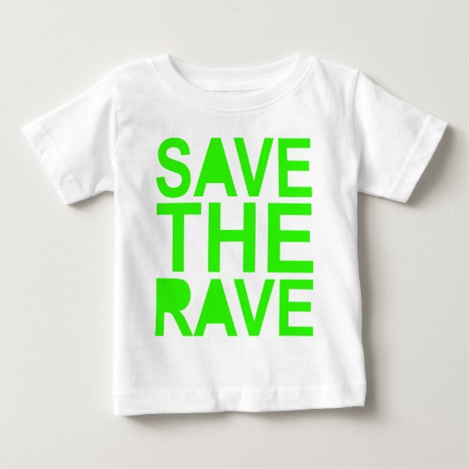 ラヴ救グ・グリーンNU RAVEラバー80sシーン ベビーTシャツ (正面)