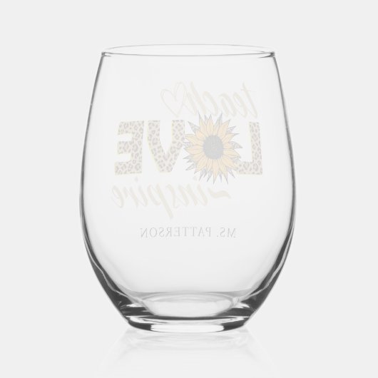 ラヴ教えインスパイア先生ひまわモダンり名 ステムなしワイングラス (裏面)