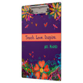 ラヴ教えインスパイア先生フローラカラフル引用文 クリップボード (左)