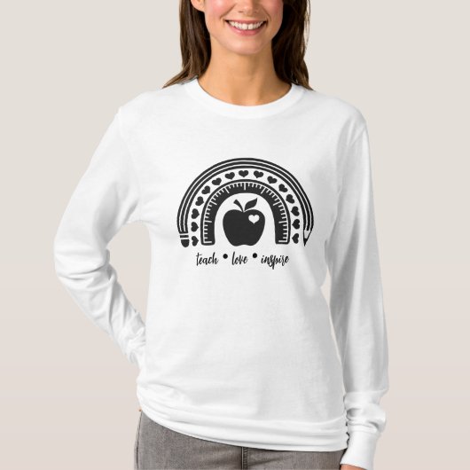 ラヴ教えインスパイア先生レインボーApple Tシャツ (正面)