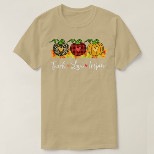 ラヴ教えインスパイア先生秋秋パンプキンレオ Tシャツ (デザイン正面)