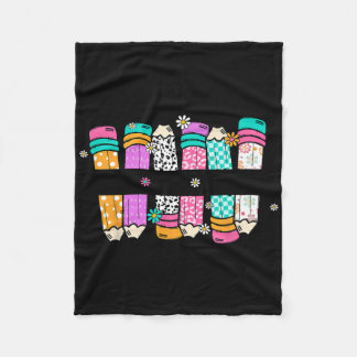 ラヴ教えインスパイア先生鉛筆新学期F フリースブランケット