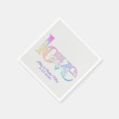 ラヴ文字の花柄 スタンダードカクテルナプキン (角)