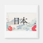 ラヴ日本のマグネット – 日本ミニマリストアート マグネット (正面)