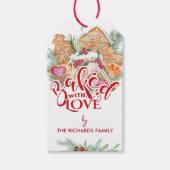 ラヴ焼いたィスクリスマスクッキーホリデーメッセージカード ギフトタグ (正面)