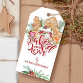 ラヴ焼いたィスクリスマスクッキーホリデーメッセージカード ギフトタグ