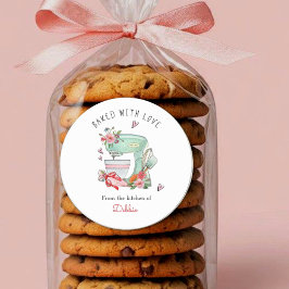 ラヴ焼いたケーキミキサーの水彩付き ラウンドシール