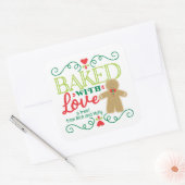 ラヴ焼いたジンジャーブレッドマンフェスティバルクリスマス スクエアシール (封筒)