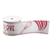 ラヴ焼いたタイポグラフィホリデークリスマスレッド サテンリボン (リール)