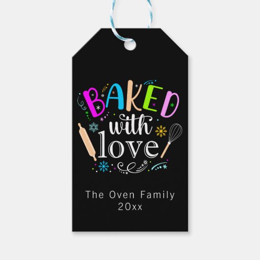 ラヴ焼いたホリカラフルーでモダン ギフトタグ (正面)