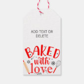 ラヴ焼いたレッド・ホリデー付きモダン ギフトタグ (裏面)