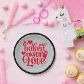 ラヴ焼いた引用文赤いハートパーティー ペーパープレート (パーティー)