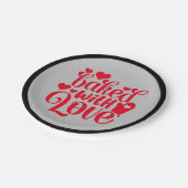 ラヴ焼いた引用文赤いハートパーティー ペーパープレート (アングル)