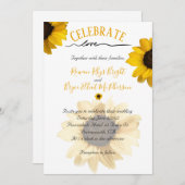 ラヴ祝ゴールデンイエローヒマワリ 招待状 (正面/裏面)