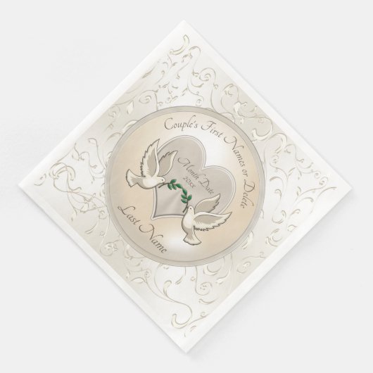 ラヴ素晴らしドブパーソナライズされたス結婚ナプキン (コーナー)