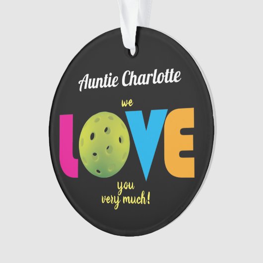 ラヴ素晴らしピックボールカスタム文字ラウンド オーナメント (正面)