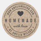 ラヴ素朴はっきりしたフェイクハート付きKraft自家製 ラウンドシール (正面)