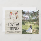 ラヴ素朴ア感謝していアントラーライトウッド サンキューカード (正面)