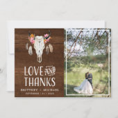 ラヴ素朴ア感謝していントラダークウッドサンキューカード サンキューカード (正面)