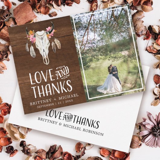 ラヴ素朴ア感謝していントラダークウッドサンキューカード サンキューカード