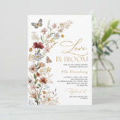 ラヴ素朴イン開花ワイルドフラワーブライダルシャワー 招待状 (スタンド正面)