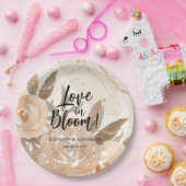 ラヴ素朴イン開花桃の花 ペーパープレート (パーティー)