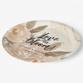 ラヴ素朴イン開花桃の花 ペーパープレート (アングル)