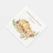 ラヴ素朴カボチャの水彩秋結婚 スタンダードランチョンナプキン (角)