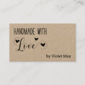 ラヴ素朴ハートクラフトで手作り 名刺 (正面)