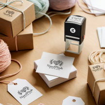 ラヴ素朴ハート手作りロゴビジネスパッケージ