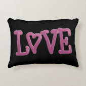 ラヴ絵を描レタリングマゼンダ アクセントクッション (正面)