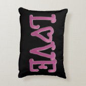 ラヴ絵を描レタリングマゼンダ アクセントクッション (裏面(縦))