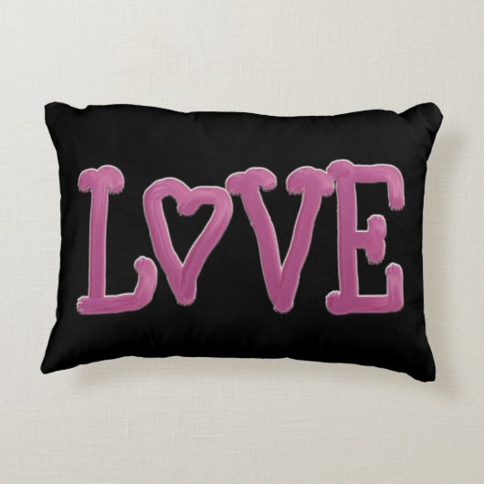 ラヴ絵を描レタリングマゼンダ アクセントクッション (裏面)