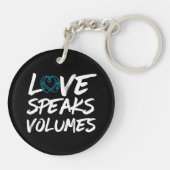 ラヴ話オリューム – ろう認識度 キーホルダー (裏面)