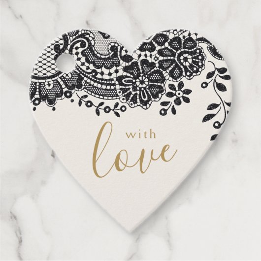 ラヴ金ゴールドブラックエレガントヴィンテージ フェイバータグ (正面)