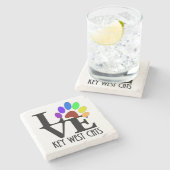 ラヴ鍵西猫 ストーンコースター (横)