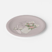 ラヴ開花花花シャワー ペーパープレート (アングル)