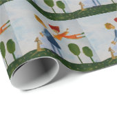 ラヴ飛んでいるィズ感じの光沢ラッピング紙 ラッピングペーパー (ロールコーナー)