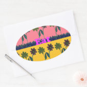 ラヴ食べアトプリント 楕円形シール (封筒)