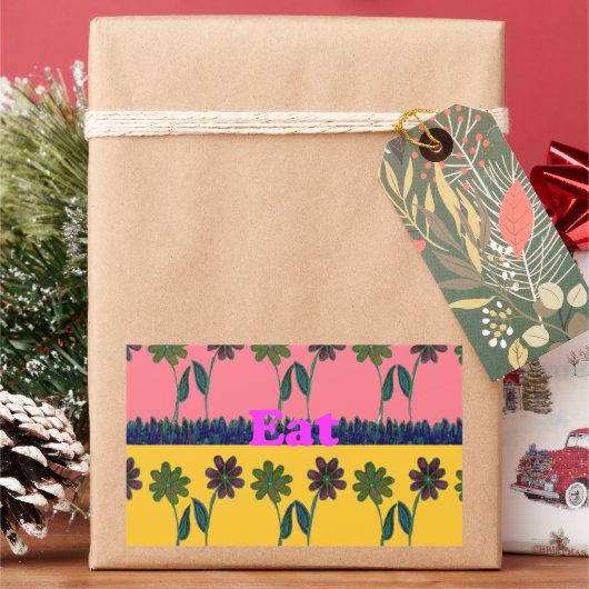 ラヴ食べアトプリント 長方形シール (クリスマス)