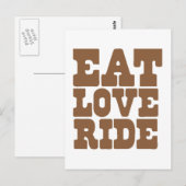 ラヴ食べライドホース乗りおもしろい ポストカード (正面/裏面)