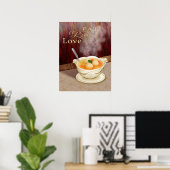 ラヴ食べ祈マツァボール汁ユダヤ人キッチンアート ポスター (ホームオフィス)