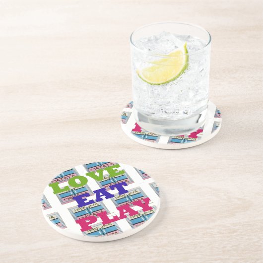 ラヴ食べ遊ハクナマタアートプリント コースター (側面)