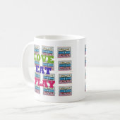 ラヴ食べ遊ハクナマタアートプリント コーヒーマグカップ (正面左)